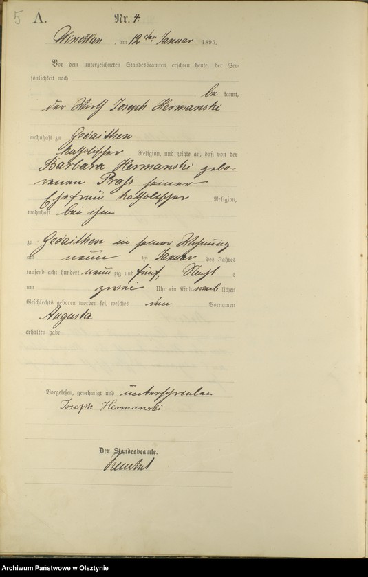 image.from.unit.number "Geburts-Haupt-Register Nr 1 - 105"