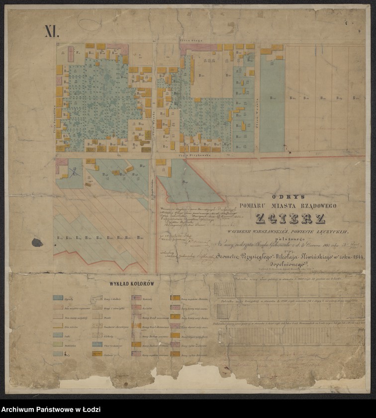 Obraz 11 z jednostki "Odrys pomiaru miasta rządowego Zgierz w gubernii warszawskiej, powiecie łęczyckim położonego ..."
