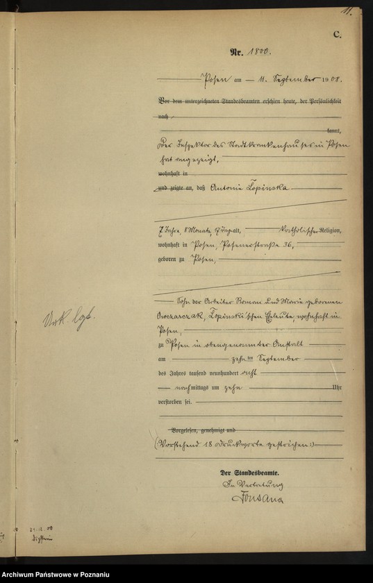 Obraz 13 z jednostki "Księga miejscowa zgonów tom IV [Rejestr główny zgonów]"