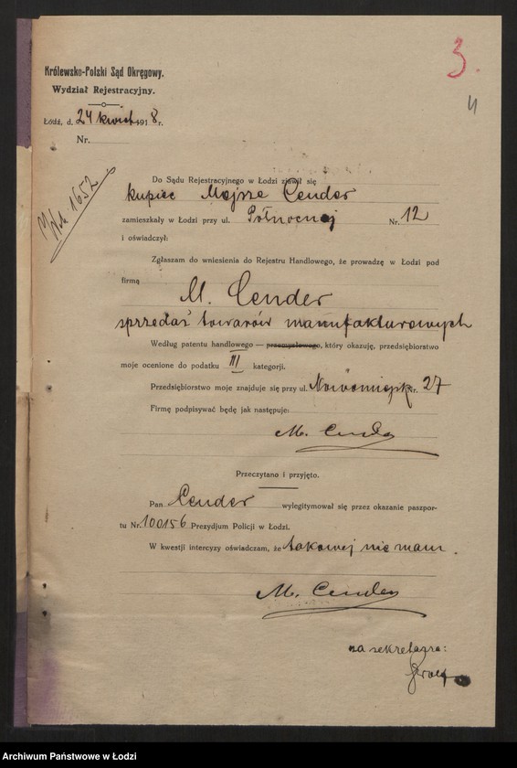 Obraz 6 z jednostki "Mojsze Cender - sprzedaż towarów manufakturowych"