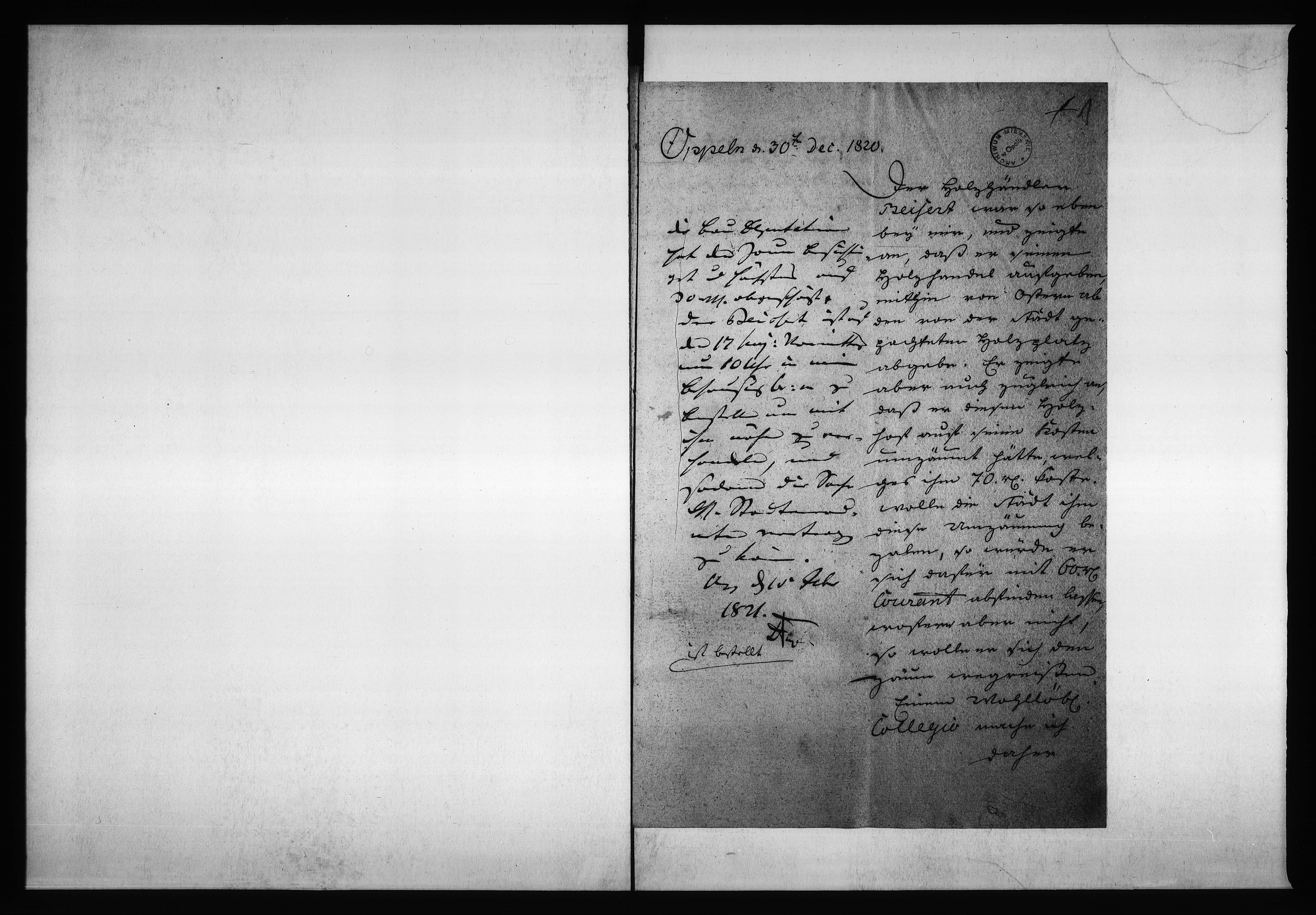 Obraz 5 z jednostki "Acta von Verpachtung des Städtischen Holtz-Platzes resp: Abladeplätze Vol: I de anno 1820"