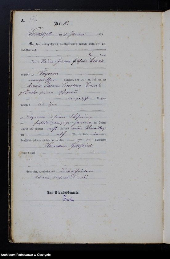 image.from.unit.number "Geburts-Haupt-Register Nr 1 - 199"