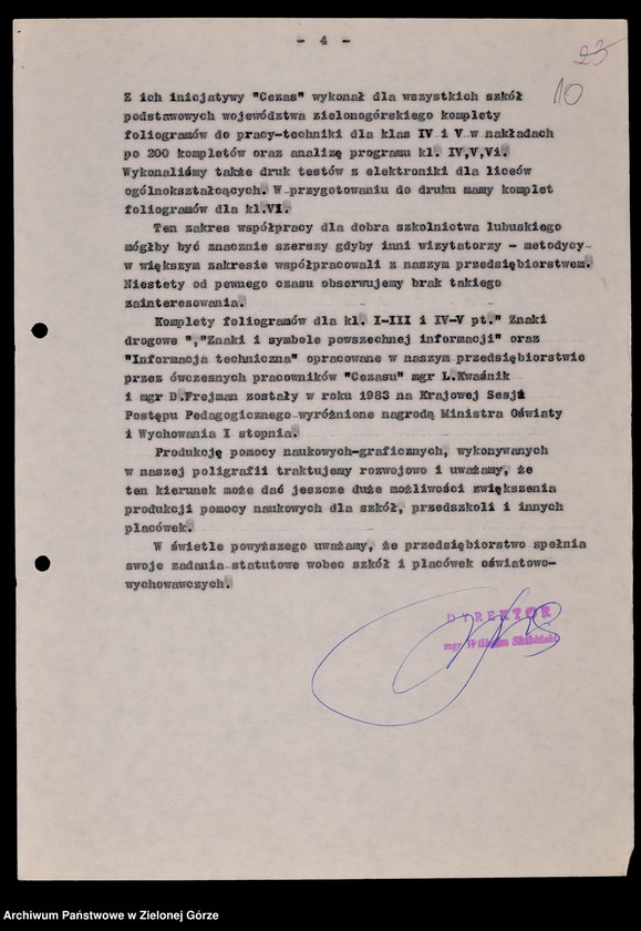 image.from.unit.number "Protokóły z posiedzeń Komisji Wychowania i Oświaty Wojewódzkiej Rady Narodowej w Zielonej Górze; Nr 1 - 2; 1 - 2"