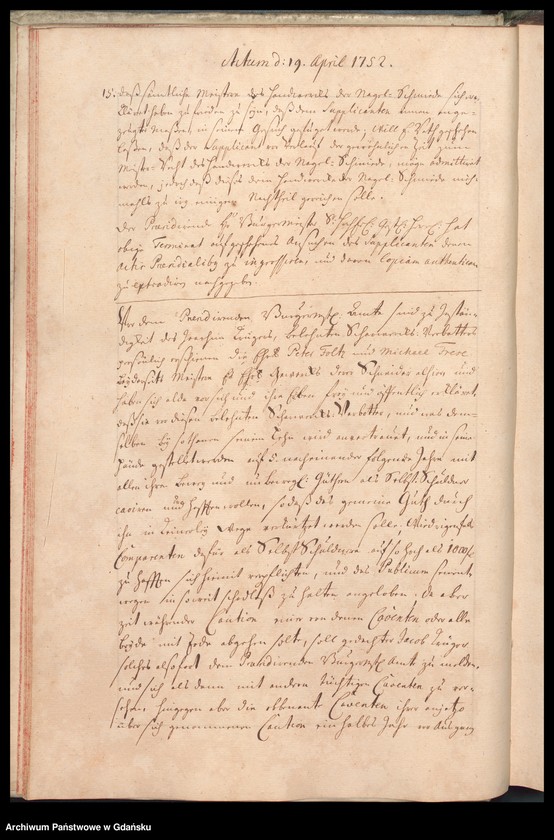 image.from.unit.number "Acta coram officio […] Johannis Wahl Praeconsulis ac Praesidis cuius vices gessit […] Praeconsul Nathanael Godofredus Ferber [15.III.1752-12.III.1753] […] Praesidis ac Fisci Administratoris [19.IV.1752-6.III.1753] /2 indeksy/"