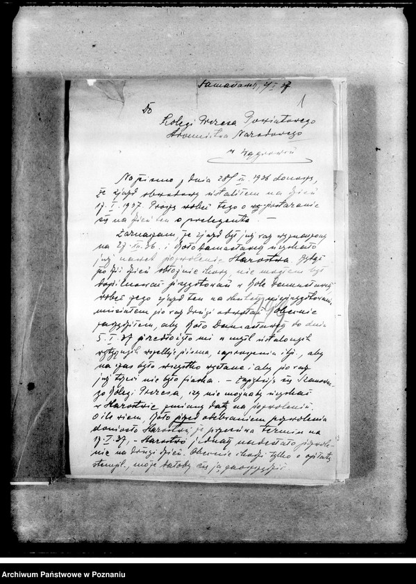 Obraz 4 z jednostki "Zarządzenia i okólniki. Korespondencja dotycząca spraw organizacyjnych i personalnych członków Stronnictwa - powiadomienia o odprawach, zebraniach, zmiany osobowe itp.."