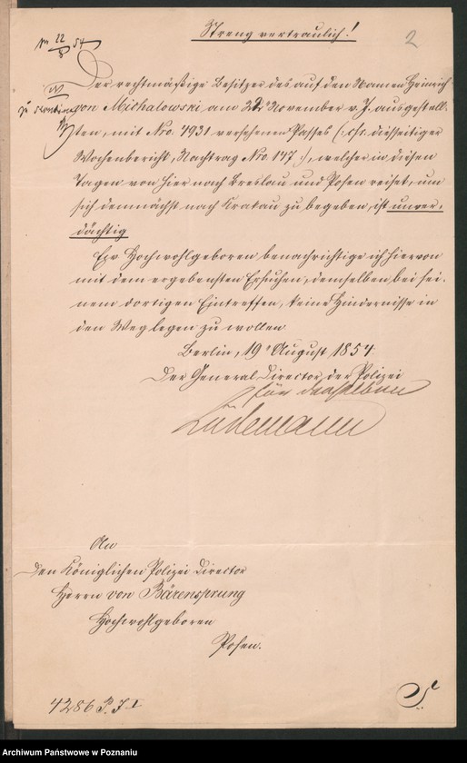 Obraz 5 z jednostki "A. betr. Heinrich von Michałowski /auch Marian und Wladislaus/"