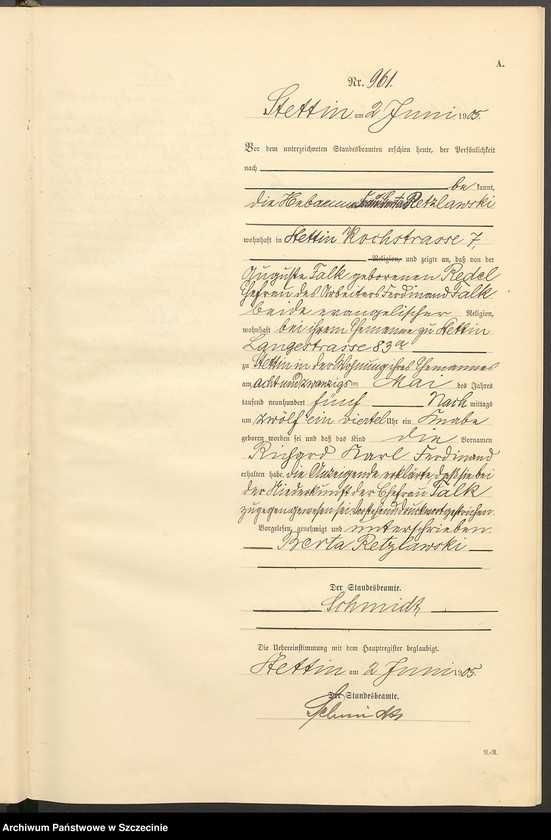 Obraz 9 z jednostki "Geburts-Register (Neben-Register) Band III"