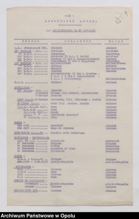 Obraz 9 z jednostki "Plan de Defense Division a 2 Brigades de Chasseurs Alpins/ /Plan obrony strefy Juliers oraz zarządzenia i instrukcje dotyczące okupacji Nadrenii/ t. II XII. 1918-I. 1919"