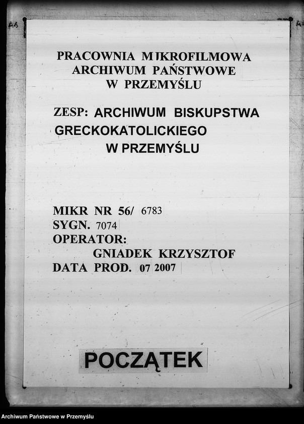 Obraz 1 z jednostki "[Kopie ksiąg metrykalnych parafii Kołodruby (dekanat Komarno)]"