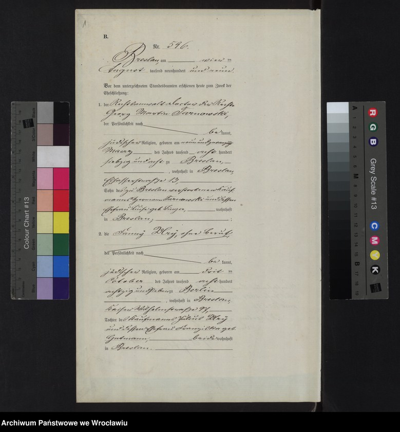image.from.unit.number "Heiraths-Haupt-Register Breslau II 1909 Band 4"