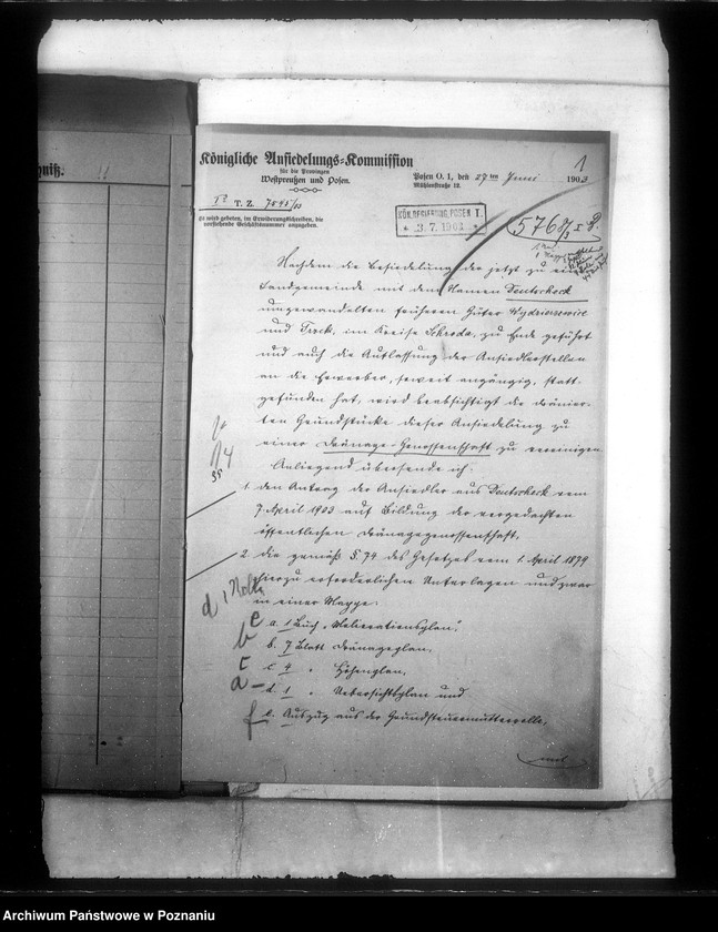 image.from.unit.number "Die Bildung der Draenage-Genossenschaft Deutschock im Kreise Schroda Trzek"