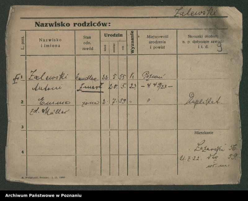 Obraz 11 z jednostki "Zalewski - Zamkowski"