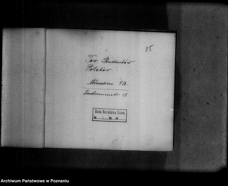 Obraz 19 z jednostki "Adresy Kółek Rolniczych w Prusach Zachodnich i w Prowincji Poznańskiej oraz adresy organizacji studenckich zagranicą."