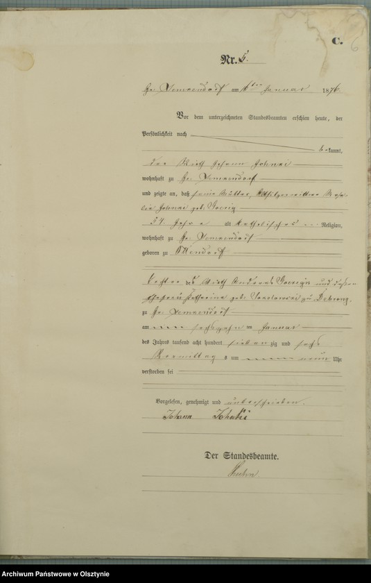 image.from.unit.number "Sterbe-Haupt-Register Nr 1 - 77"