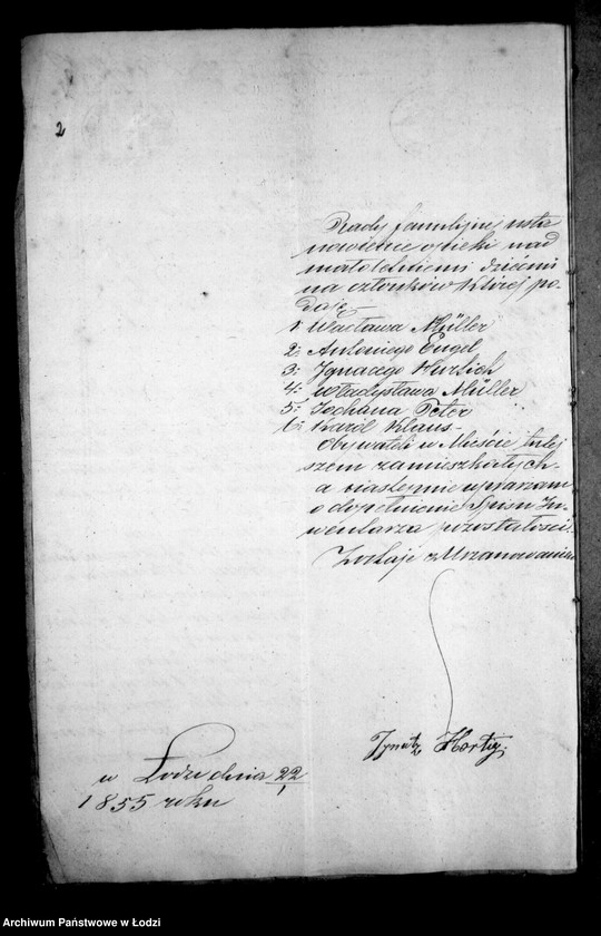 Obraz 6 z jednostki "Akta tyczące się ustanowienia opieki nad nieletnimi i sporządzenia spisu inwentarza pozostałości po zmarłym Wacławie Hurtich"