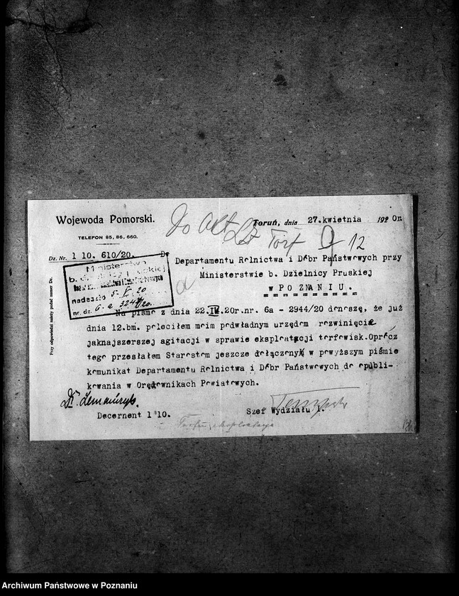 Obraz 16 z jednostki "Fabrykacja torfu - korespondencja"