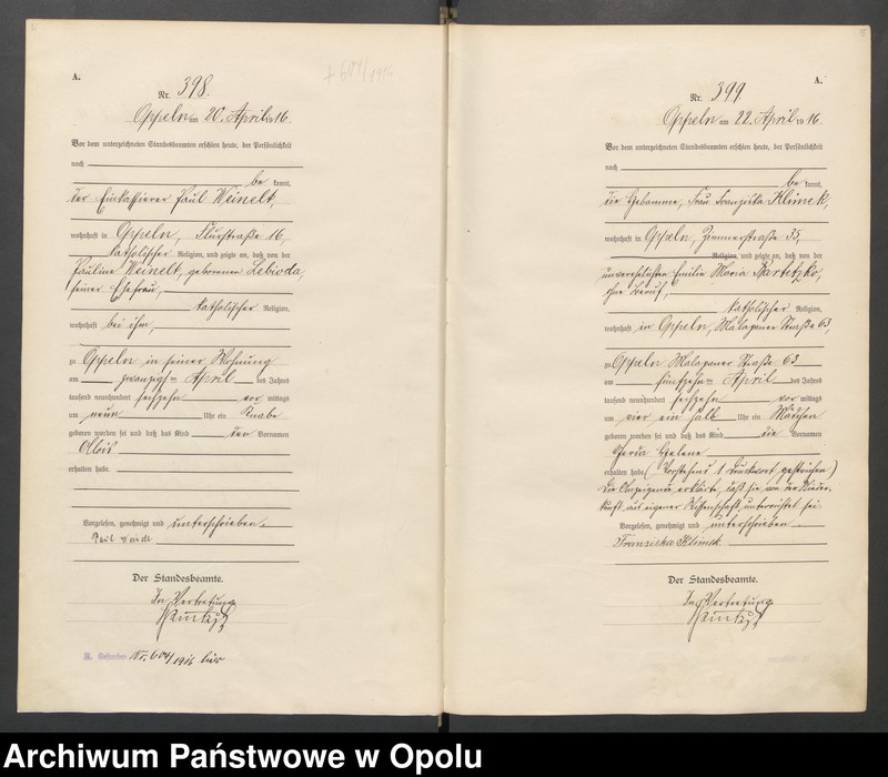 image.from.unit.number "Urząd stanu Cywilnego Opole Księga Urodzeń Rok 1916 396-793 t.2"