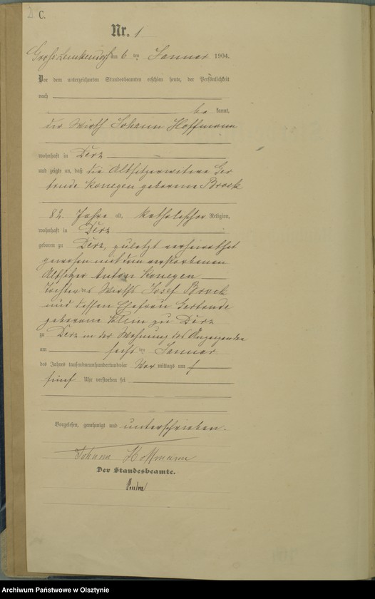 image.from.unit.number "Sterbe-Haupt-Register Nr 1 - 64"