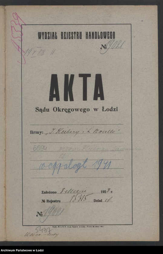 Obraz 2 z jednostki "Iser Icko Gleiberg Leon Szwalbe – zarobkowa nawijalnia przędzy"