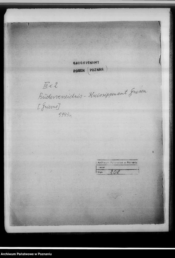 Obraz 4 z jednostki "Bücherverzeichnis, Kreissippenamt Gnesen [Gniezno]"