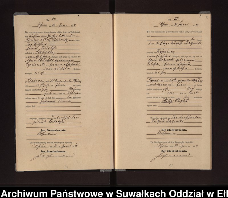 image.from.unit.number "Geburts-Neben-Register des Königlichen Preussischen Standes-Amtes Gneist Kreis Lötzen"