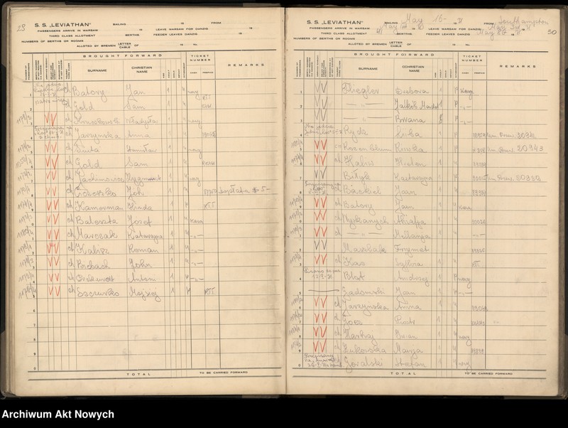 image.from.unit.number "Księga pasażerów wyjeżdżających na SS Leviathan."