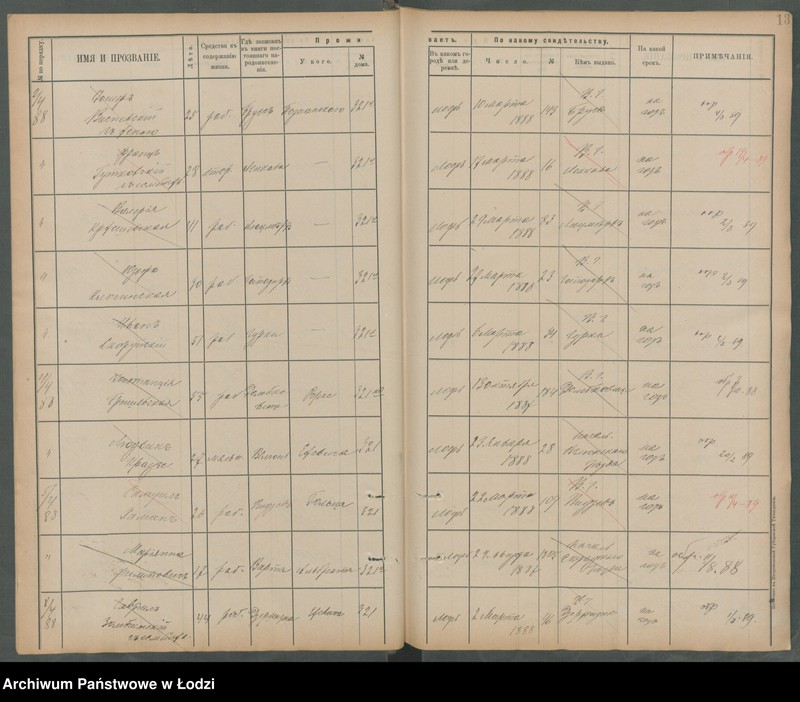 Obraz 17 z jednostki "[Księga ludności niestałej m. Łodzi nr domu 321-339]"