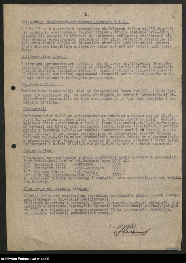 Obraz 5 z jednostki "Przemysł Metalowy - sprawozdania kierowników personalnych"