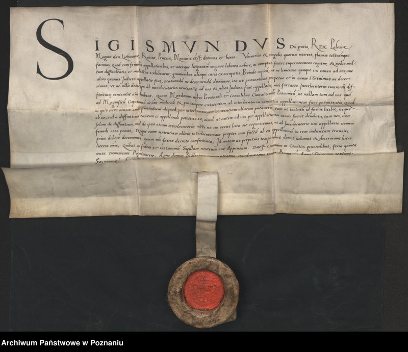 Obraz 3 z jednostki "Zygmunt I Stary, król Polski ... w związku z apelacjami wnoszonymi do sądu królewskiego i starościńskiego zarządza, aby odtąd nie"