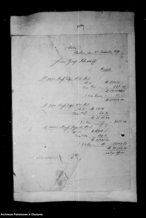 image.from.unit.number "/Akten betr. Geldgeschäfte der Lehndorff mit der Preuss. Hypotheken- Aktien- Bank, Berlin/"