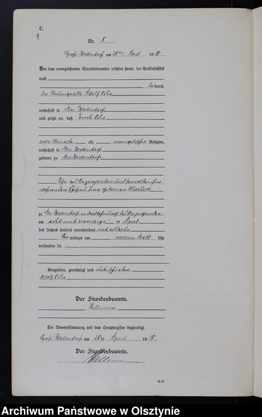 image.from.unit.number "Sterbe-Neben-Register Nr 1 - 25"