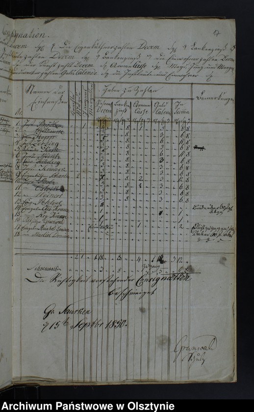 image.from.unit.number "Decems Consignation des Kirchspiels Jäskendorff"