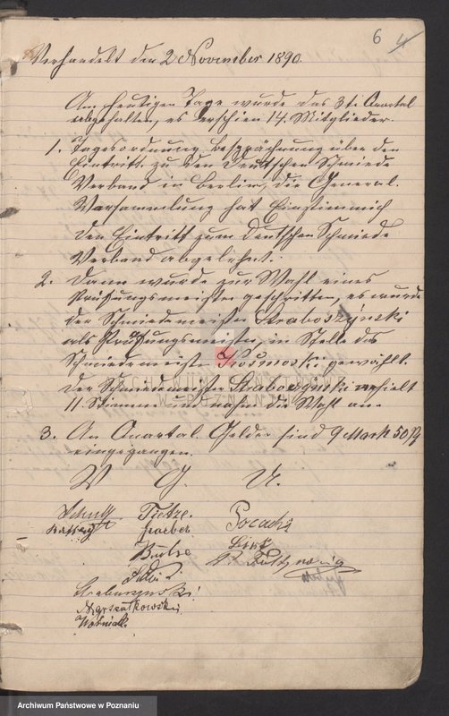 Obraz 10 z jednostki "[Protokoły walnych i zwyczajnych posiedzeń cechu kowalskiego w Pleszewie]"