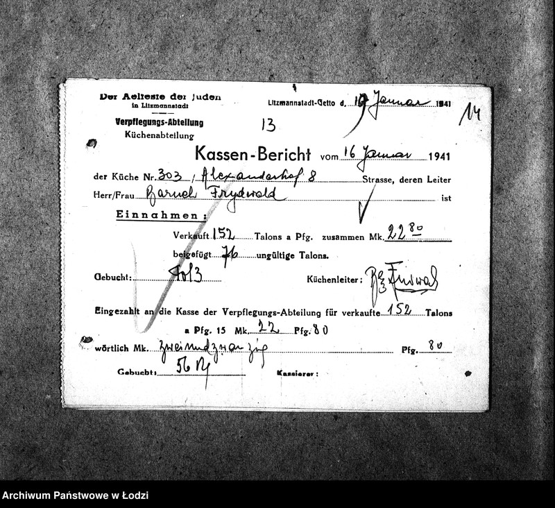 Obraz 17 z jednostki "[Kuchnia nr 303, ul. Limanowskiego 8. Kuchnia, ul. Limanowskigo 22. Kuchnia nr 305, ul. Limanowskiego 26. Kuchnia nr 341, ul. Limanowskiego 28. Działalność kuchni, personel, konsumenci, kontrole]"