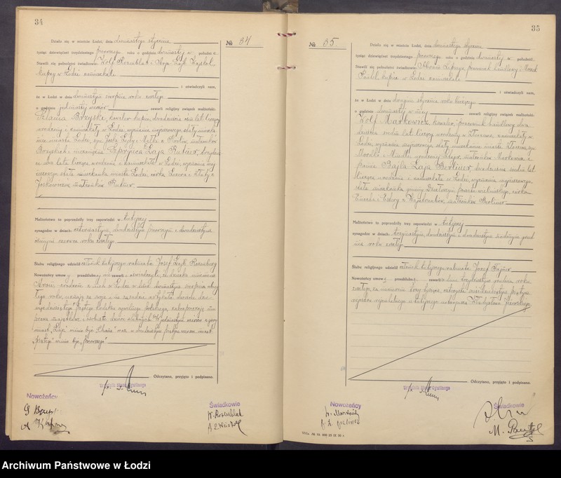 Obraz 20 z jednostki "Akta małżeństw od numeru 1 do numeru 700"