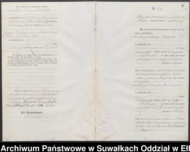 image.from.unit.number "[Heiraths-Haupt-Register des Königlichen Preussischen Standes-Amtes Kumilsko Kreis Johannisburg]"