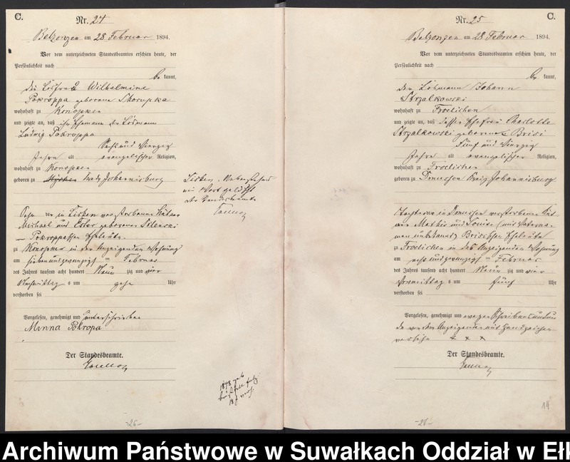 image.from.unit.number "Sterbe-Haupt-Register des Königlichen Preussischen Standes-Amtes Belzonzen Kreis Johannisburg"