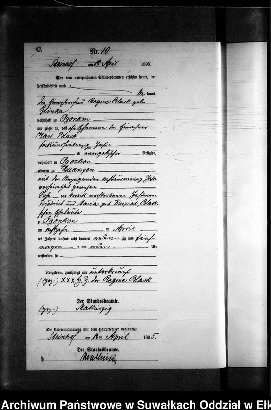 image.from.unit.number "Sterbe-Neben-Register des Preussischen Standes-Amtes Gr. Strengeln Kreis Angerburg"