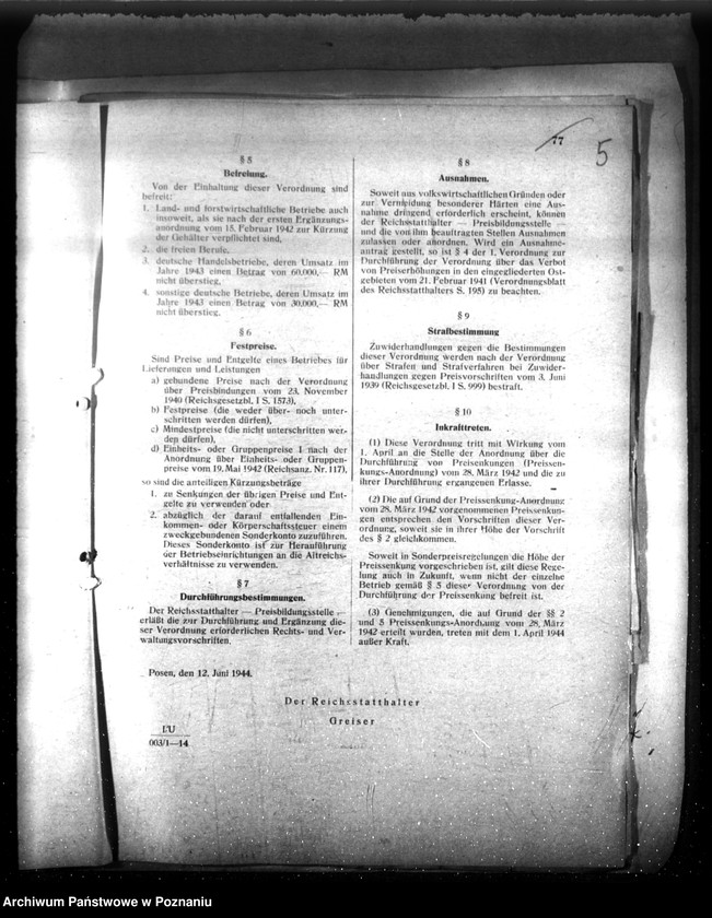 Obraz 9 z jednostki "Verordnungsblatt Nr. 9"