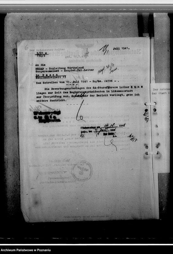 Obraz 10 z jednostki "Kunz, Lothar - komisarz obwodowy"