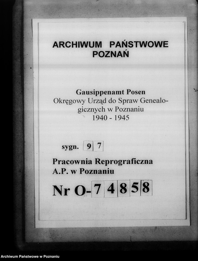 Obraz 1 z jednostki "Betrifft Kennzeichnung der Kreise durch Unterscheidungszeichen und Richtlinien für die Sichtung und Verzeichnung der Kirchenbücher"