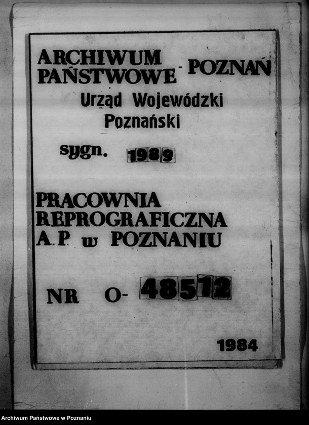 Obraz 1 z jednostki "/Fundusz obrotowy reformy rolnej i zestawienia/ powiaty nowotomyski i grodziski/"