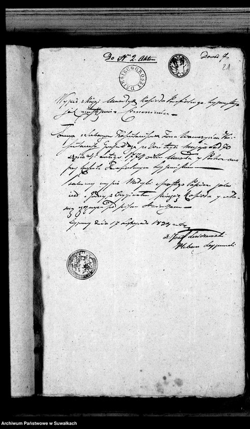Obraz 10 z jednostki "Liszkowie dowody do aktów ślubnych urzędnika stanu cywilnego z całego roku 1825"