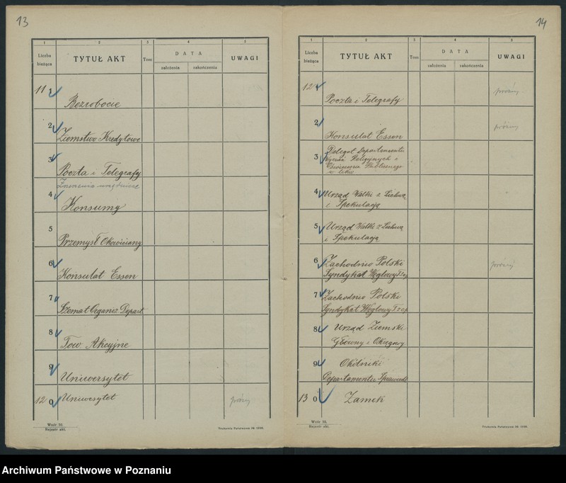 Obraz 10 z jednostki "Sekretarjat P V Wice-Minister Dr Wachowiak. Rejestr akt"