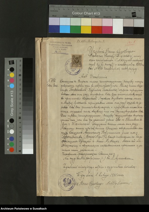 Obraz 3 z jednostki "Aneksy do aktów ślubnych parafji Podżyliny za 1931 rok"