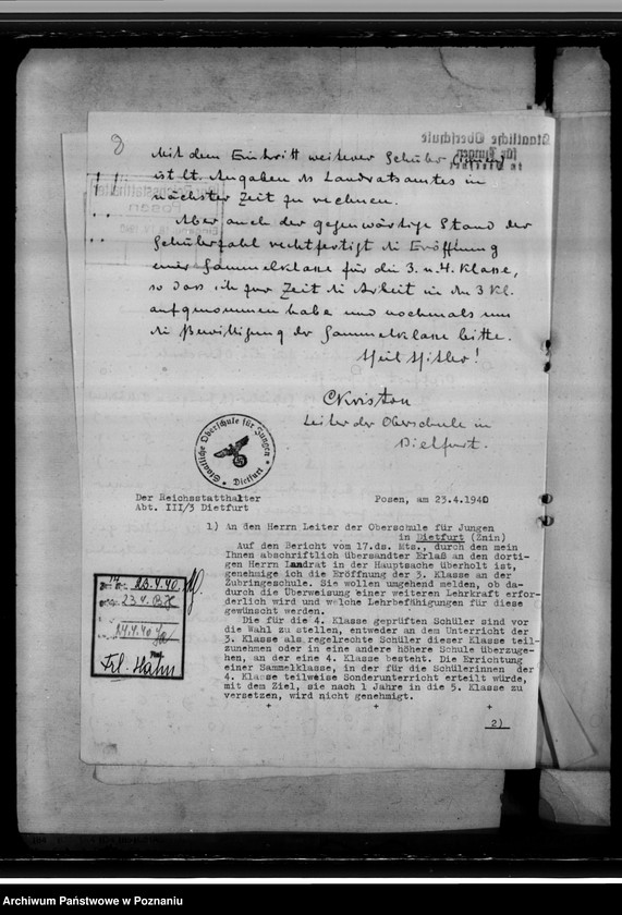 Obraz 12 z jednostki "Oberschulen in Dietfurt (Żnin), Wongrowitz und Gnesen"