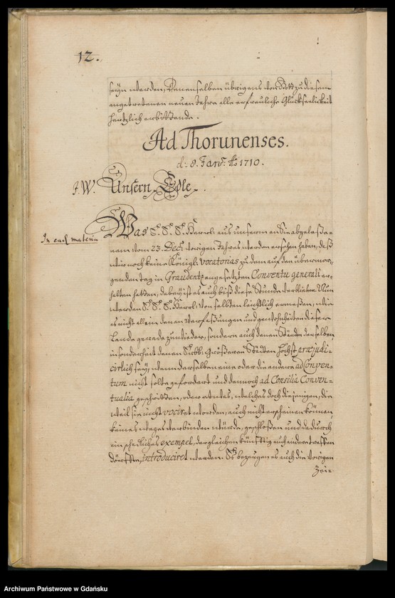 image.from.unit.number "[Liber missivarum]. Index literarum […] [adresatów]. W osobnym poszycie: Register der vornehmsten in den Missiven von 1710 u. 1711 enthaltenen Materien"