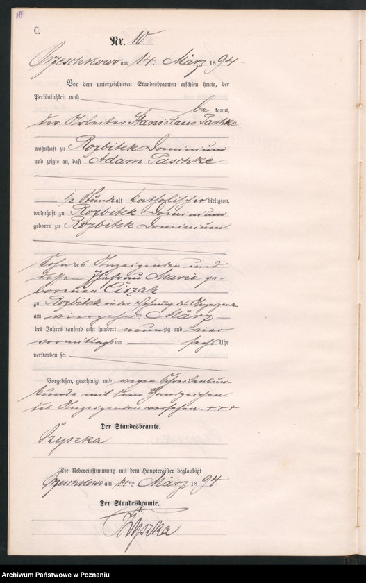 Obraz 13 z jednostki "Księga zgonów"