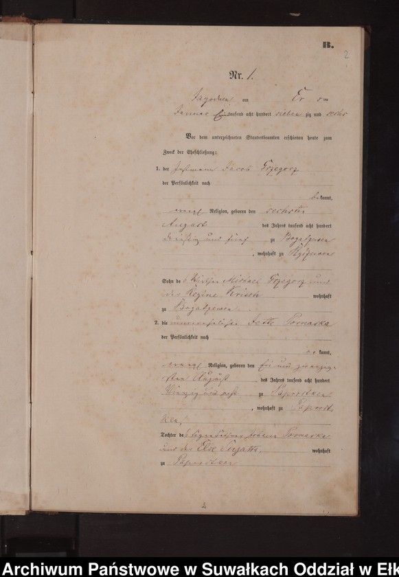 image.from.unit.number "Heiraths-Neben-Register des Preussischen Standes-Amtes Rydzewen Kreis Loetzen"