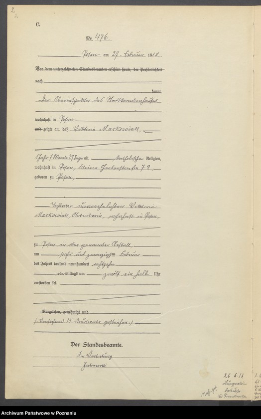 Obraz 4 z jednostki "Księga miejscowa zgonów tom II [Rejestr główny zgonów]"